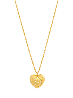 Jon Richard Satin Heart Pendant Necklace, Gold, Gold