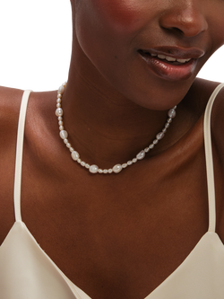 Jon Richard Freshwater Pearl Necklace, Gold - view 2, Gold