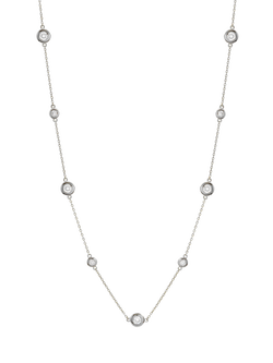 Jon Richard Cubic Zirconia Allway Station Bezel Necklace, Silver, Silver