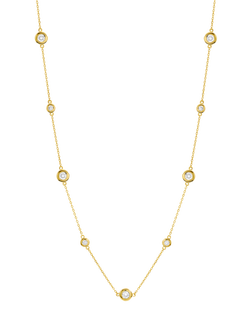 Jon Richard Cubic Zirconia Bezel Necklace, Gold, Gold