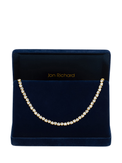 Jon Richard Cubic Zirconia Heart Allway Necklace, Gold - view 2, Gold