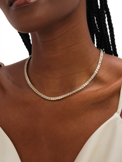 Jon Richard Luxe Tennis Necklace, Gold - view 2, Gold