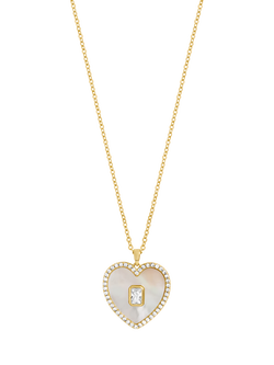 Jon Richard Mother-of-Pearl Heart Pendant Necklace, Gold, Gold