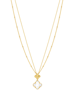 Jon Richard Polished Crystal Clover Pendant Necklace, Gold, Gold