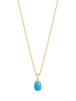 Jon Richard Turquoise Stone Pendant Necklace, Gold