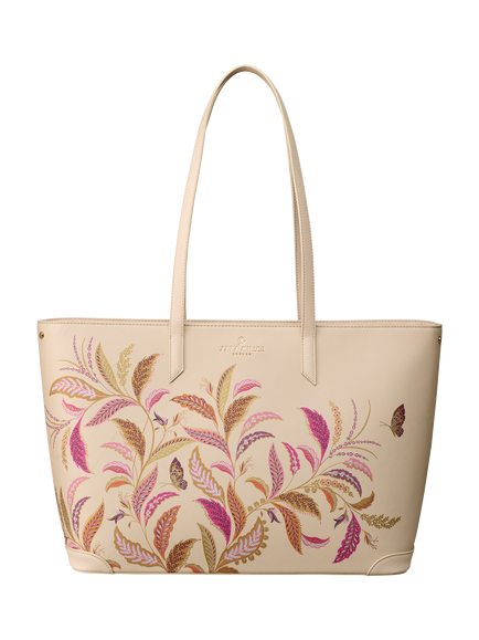 Sara Miller Fern Garden Large Tote Bag, Pink/Multi, Pink/Multi