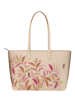 Sara Miller Fern Garden Large Tote Bag, Pink/Multi - view 2, Pink/Multi