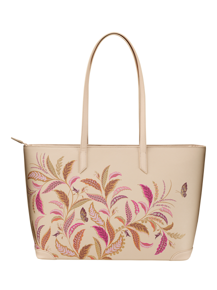 Sara Miller Fern Garden Large Tote Bag, Pink/Multi - view 2, Pink/Multi