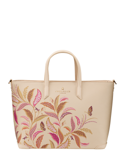 Sara Miller Fern Garden Medium Tote Bag, Pink/Multi, Pink/Multi