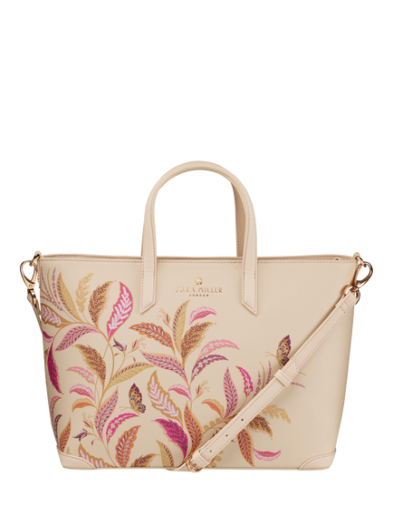 Sara Miller Fern Garden Medium Tote Bag, Pink/Multi - view 2, Pink/Multi