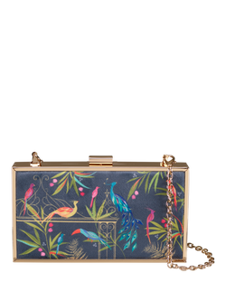 Sara Miller Enchanted Gate Velvet Clutch Bag, Navy/Multi, Navy/Multi