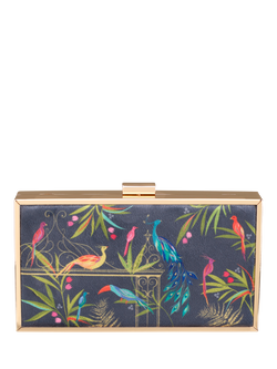 Sara Miller Enchanted Gate Velvet Clutch Bag, Navy/Multi - view 2, Navy/Multi