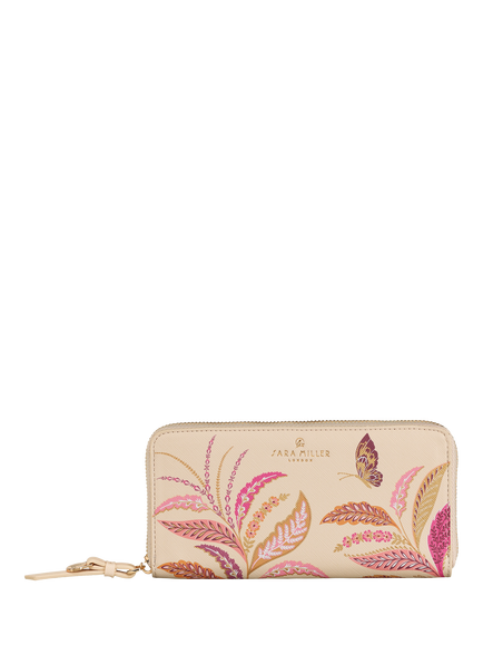 Sara Miller Large Zip Around Purse, Pink/Multi, Pink/Multi