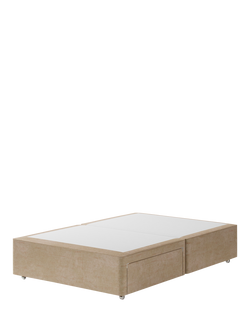 Hypnos Pocket Sprung Upholstered 2 Drawer Divan Base, Small Double, Premium Sandstone Pearl