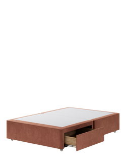Hypnos Pocket Sprung Upholstered 2 Drawer Divan Base, Small Double - view 2, Foyle Sienna