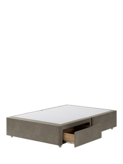 Hypnos Pocket Sprung Upholstered 2 Drawer Divan Base, Small Double - view 2, Derwent Mushroom