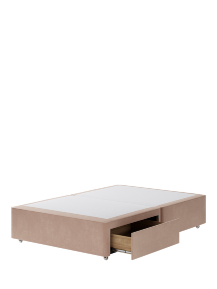 Hypnos Pocket Sprung Upholstered 2 Drawer Divan Base, Small Double - view 2, Atlas Orchid