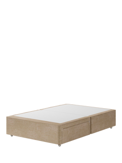 Hypnos Pocket Sprung Upholstered 2 Drawer Divan Base, Double, Premium Sandstone Pearl