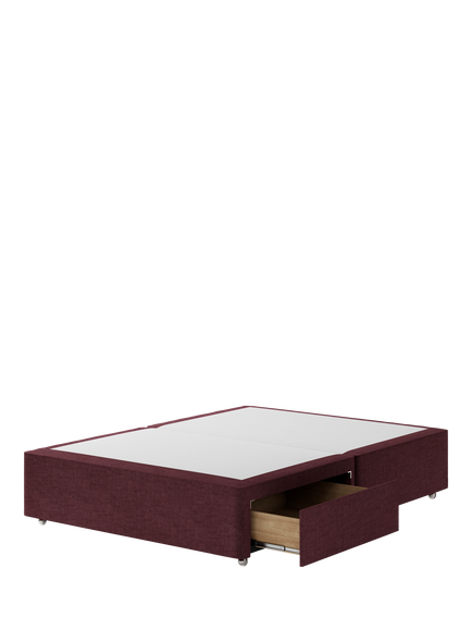 Hypnos Pocket Sprung Upholstered 2 Drawer Divan Base, King Size - view 2, Premium Tanzanite