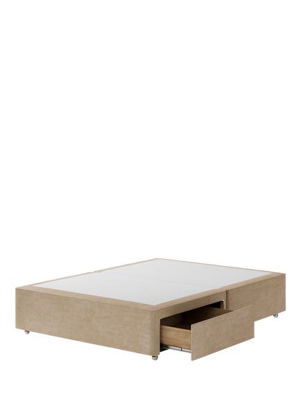 Hypnos Pocket Sprung Upholstered 2 Drawer Divan Base, King Size - view 2, Premium Sandstone Pearl