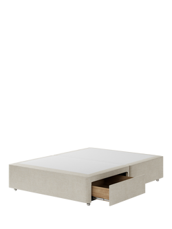 Hypnos Pocket Sprung Upholstered 2 Drawer Divan Base, King Size - view 2, Brooklyn Shell
