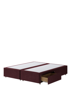 Hypnos Pocket Sprung Upholstered 2 Drawer Divan Base, Super King Size - view 2, Prem Tanzanite