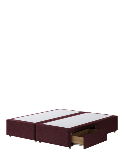 Hypnos Pocket Sprung Upholstered 2 Drawer Divan Base, Super King Size - view 2, Premium Tanzanite