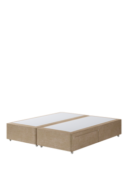 Hypnos Pocket Sprung Upholstered 2 Drawer Divan Base, Super King Size, Premium Sandstone Pearl