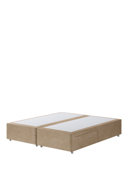 Hypnos Pocket Sprung Upholstered 2 Drawer Divan Base, Super King Size, Premium Sandstone Pearl