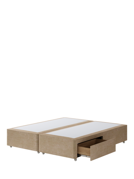Hypnos Pocket Sprung Upholstered 2 Drawer Divan Base, Super King Size - view 2, Premium Sandstone Pearl