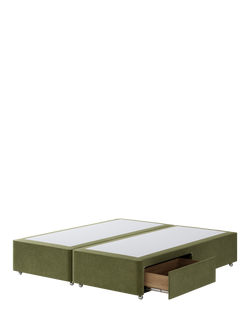 Hypnos Pocket Sprung Upholstered 2 Drawer Divan Base, Super King Size - view 2, Severn Fern