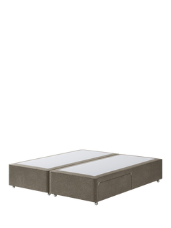 Hypnos Pocket Sprung Upholstered 2 Drawer Divan Base, Super King Size, Derwent Mushroom