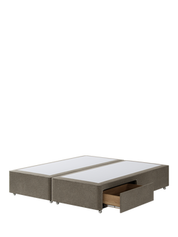 Hypnos Pocket Sprung Upholstered 2 Drawer Divan Base, Super King Size - view 2, Derwent Mushroom