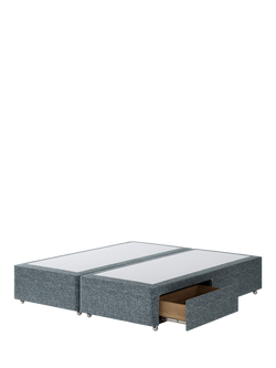Hypnos Pocket Sprung Upholstered 2 Drawer Divan Base, Super King Size - view 2, Arvalli Storm