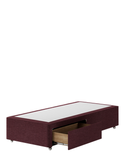 Hypnos Pocket Sprung Upholstered 2 Drawer Divan Base, Single - view 2, Prem Tanzanite