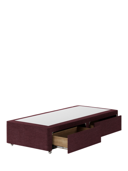 Hypnos Pocket Sprung Upholstered 2 Drawer Divan Base, Single - view 2, Premium Tanzanite