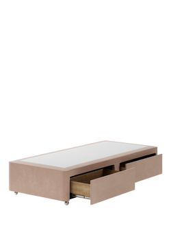 Hypnos Pocket Sprung Upholstered 2 Drawer Divan Base, Single - view 2, Atlas Orchid