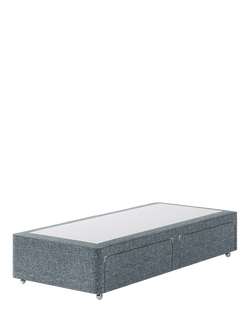Hypnos Pocket Sprung Upholstered 2 Drawer Divan Base, Single, Arvalli Storm