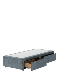 Hypnos Pocket Sprung Upholstered 2 Drawer Divan Base, Single - view 2, Arvalli Storm