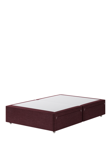 Hypnos Pocket Sprung Upholstered 4 Drawer Divan Base, Small Double, Premium Tanzanite
