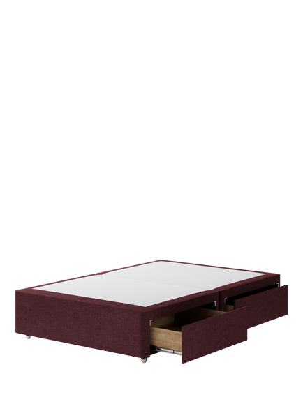 Hypnos Pocket Sprung Upholstered 4 Drawer Divan Base, Small Double - view 2, Premium Tanzanite