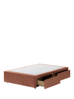 Hypnos Pocket Sprung Upholstered 4 Drawer Divan Base, Small Double - view 2, Foyle Sienna