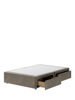 Hypnos Pocket Sprung Upholstered 4 Drawer Divan Base, Small Double - view 2, Derwent Mushroom