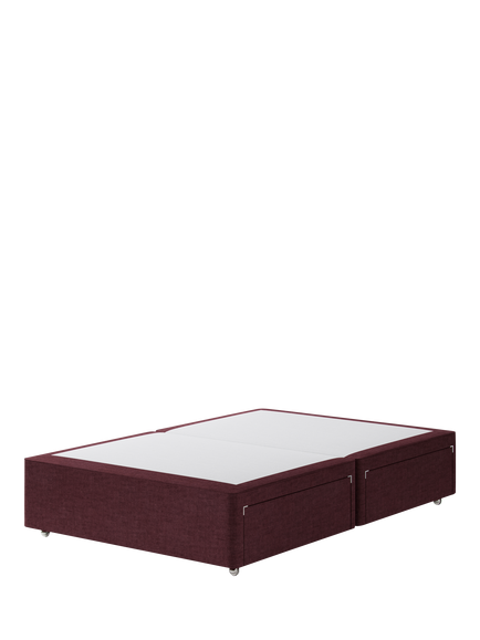 Hypnos Pocket Sprung Upholstered 4 Drawer Divan Base, Double, Premium Tanzanite
