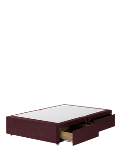 Hypnos Pocket Sprung Upholstered 4 Drawer Divan Base, Double - view 2, Prem Tanzanite