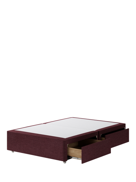 Hypnos Pocket Sprung Upholstered 4 Drawer Divan Base, Double - view 2, Premium Tanzanite