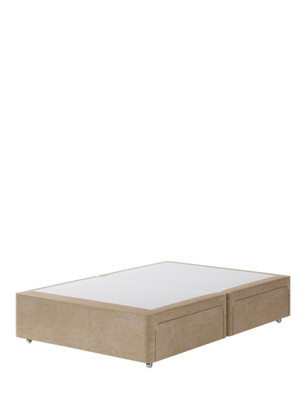 Hypnos Pocket Sprung Upholstered 4 Drawer Divan Base, Double, Premium Sandstone Pearl