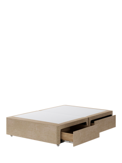 Hypnos Pocket Sprung Upholstered 4 Drawer Divan Base, Double - view 2, Premium Sandstone Pearl