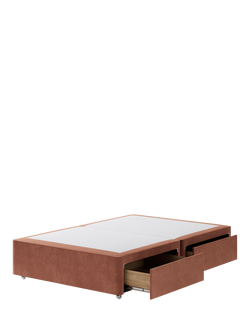 Hypnos Pocket Sprung Upholstered 4 Drawer Divan Base, Double - view 2, Foyle Sienna