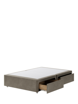 Hypnos Pocket Sprung Upholstered 4 Drawer Divan Base, Double - view 2, Derwent Mushroom